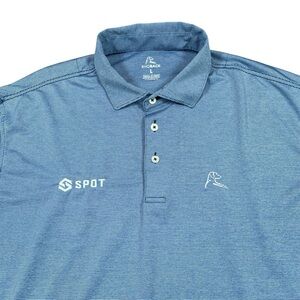 Rhoback Polo Men’s Large Blue Striped Short Sleeve Performance Stretch Golf